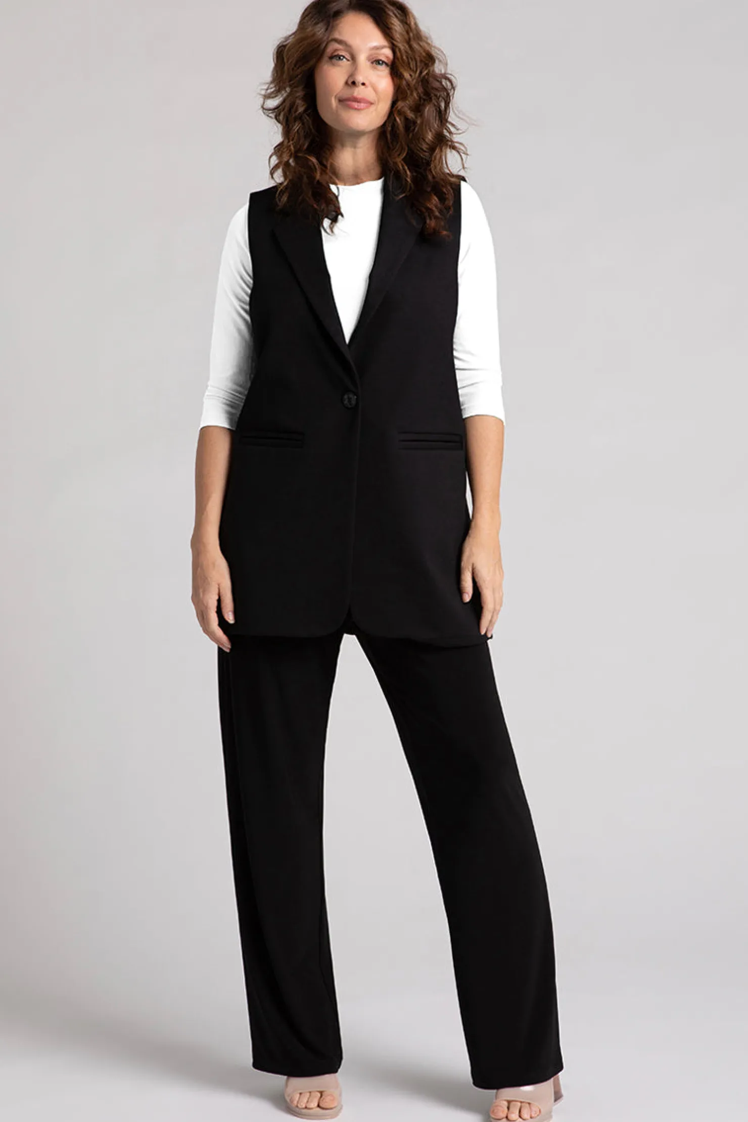 Sympli Jackets & Coats>Ponte Sleeveless Jacket Black