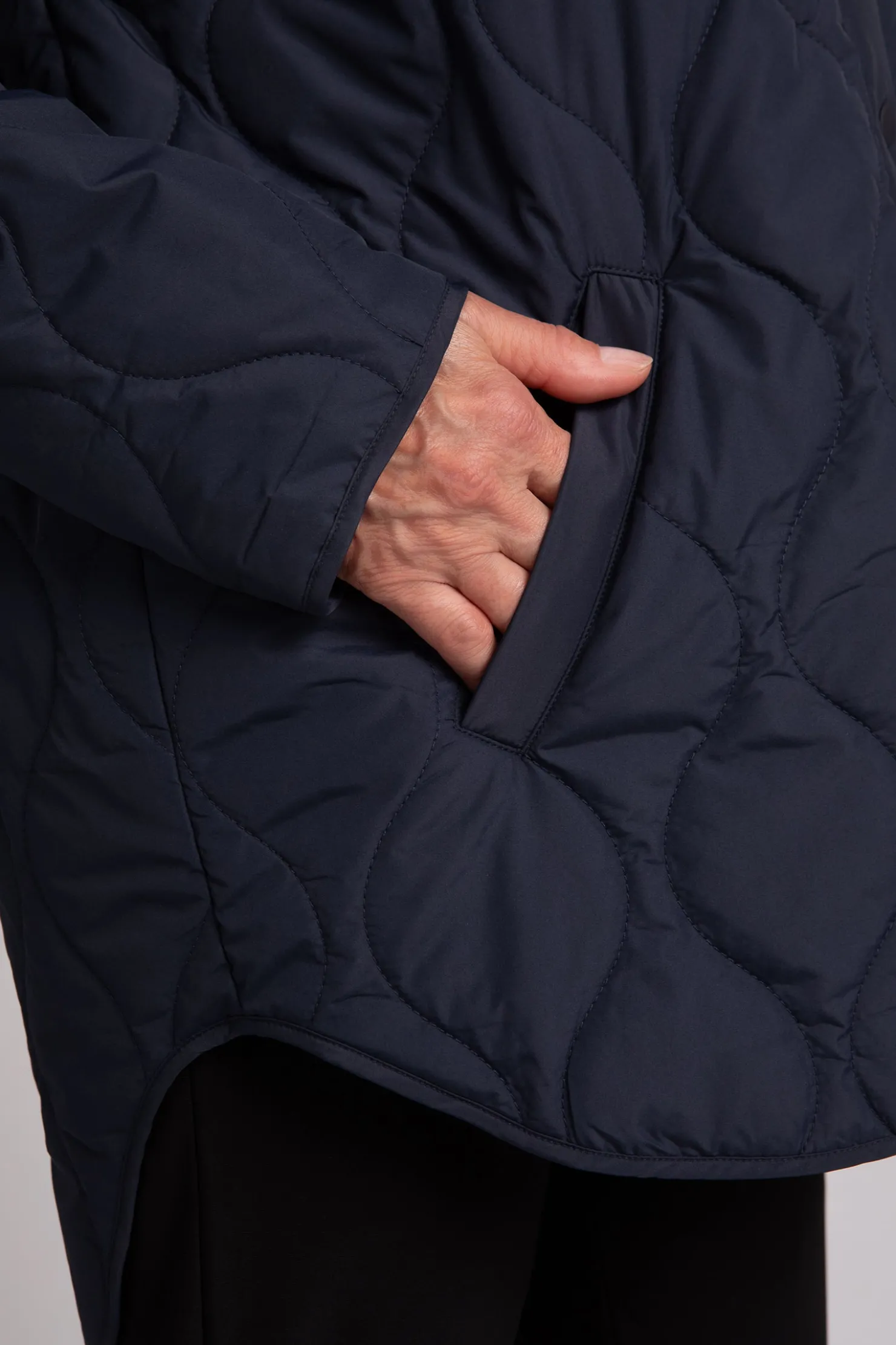 Sympli Jackets & Coats>Quilted Shirt Jacket Navy