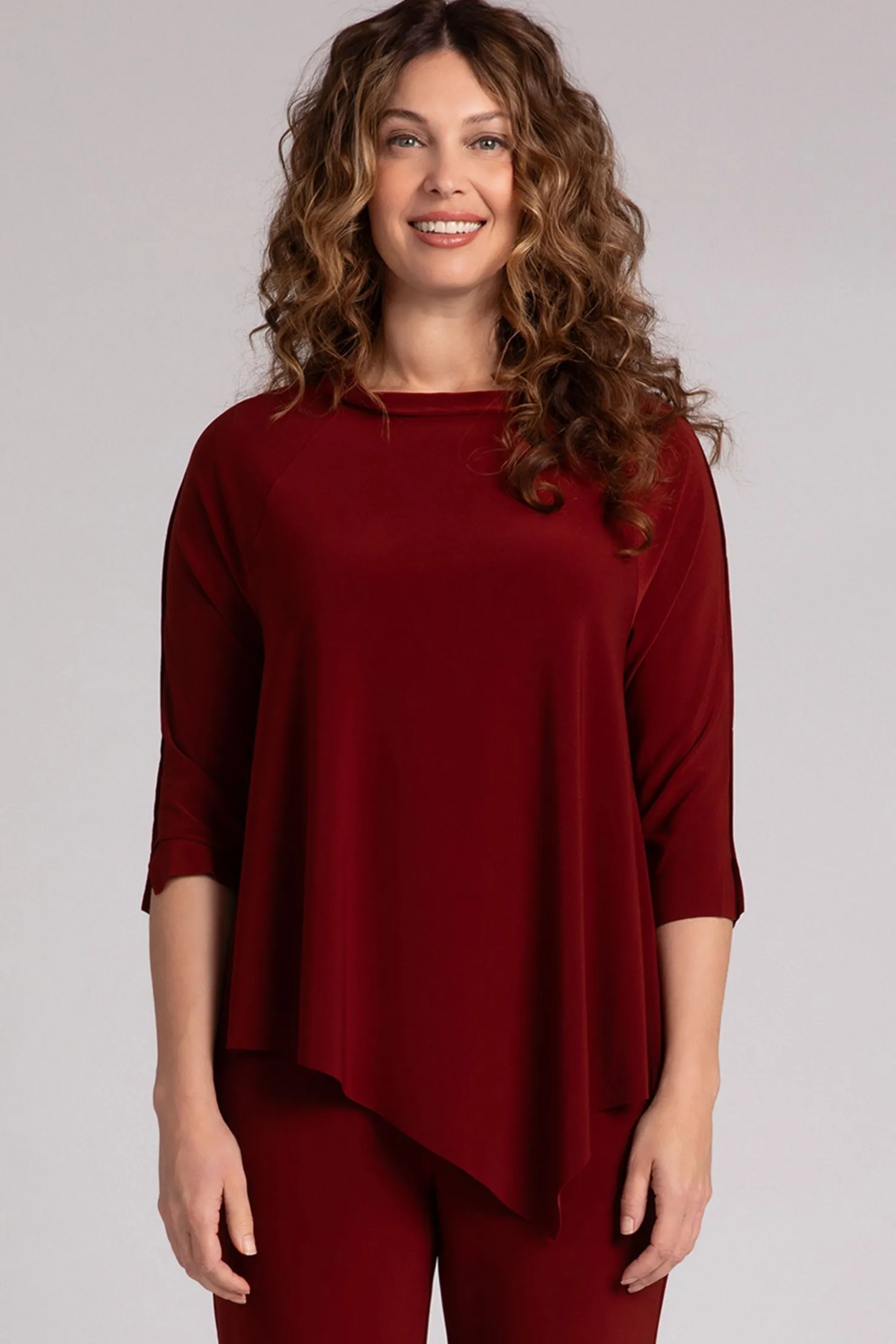 Sympli Tops>Raglan Handkerchief Top Rust