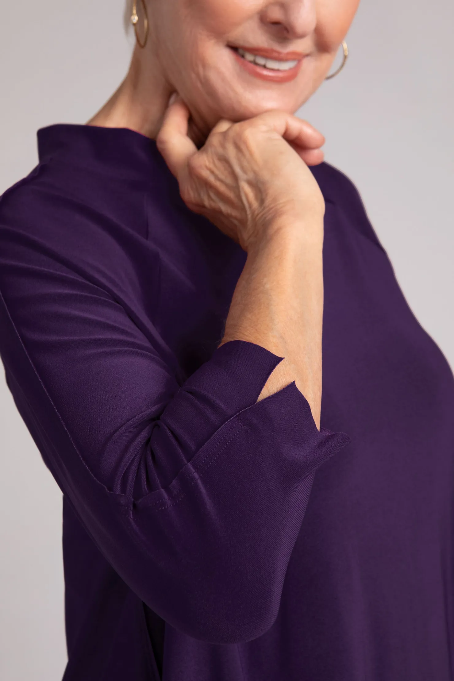 Sympli Tops>Raglan Handkerchief Top Blackberry