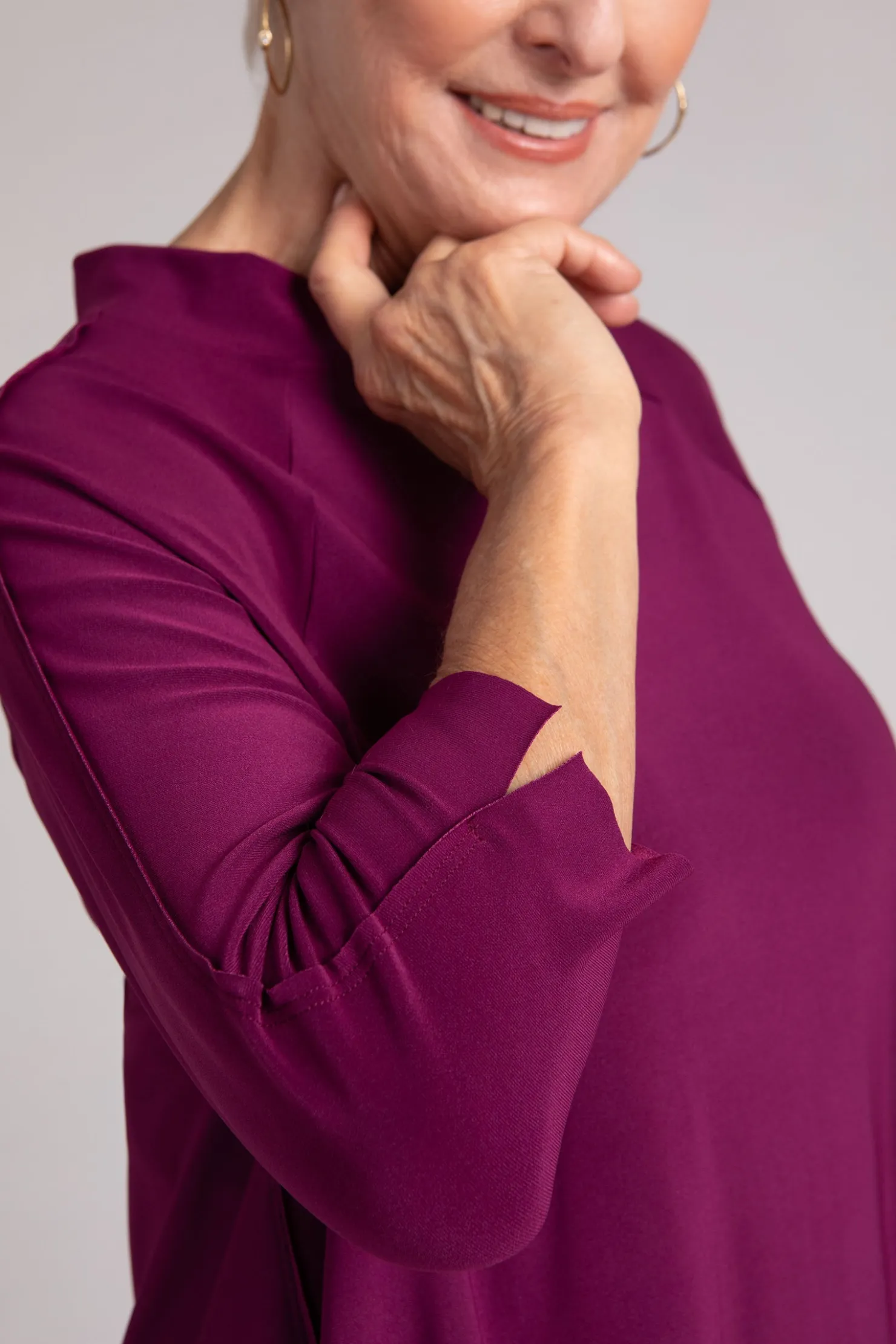 Sympli Tops>Raglan Handkerchief Top Amaranth