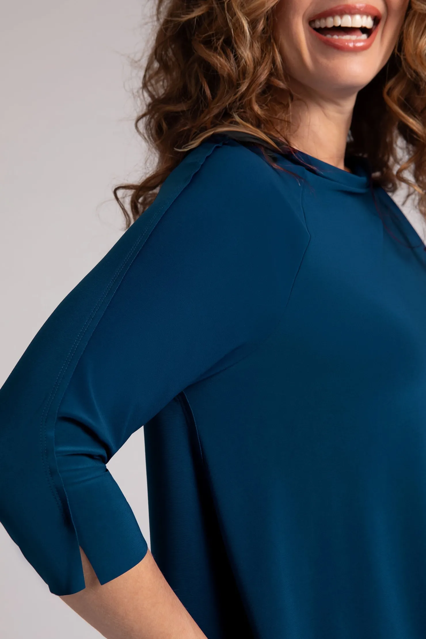 Sympli Tops>Raglan Handkerchief Top Atlantis
