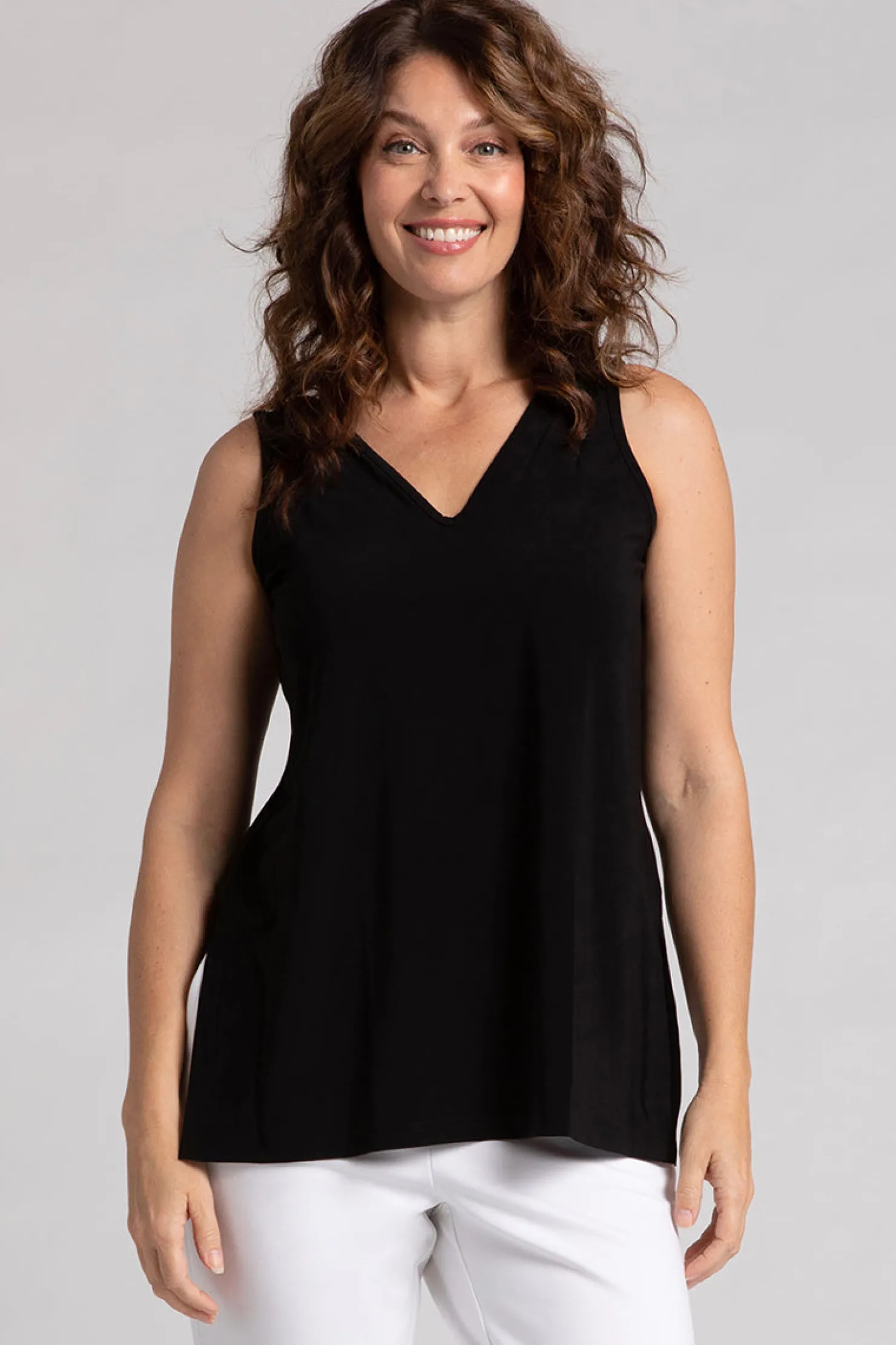 Sympli Tops>Reversible Go To Tank Relax Black