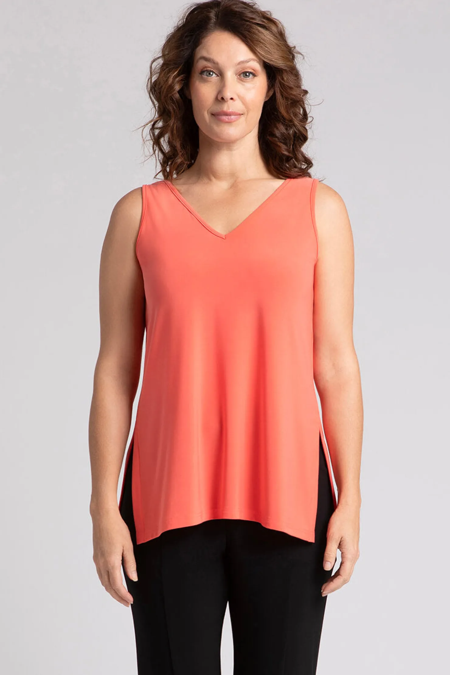 Sympli Tops>Reversible Go To Tank Relax Coral