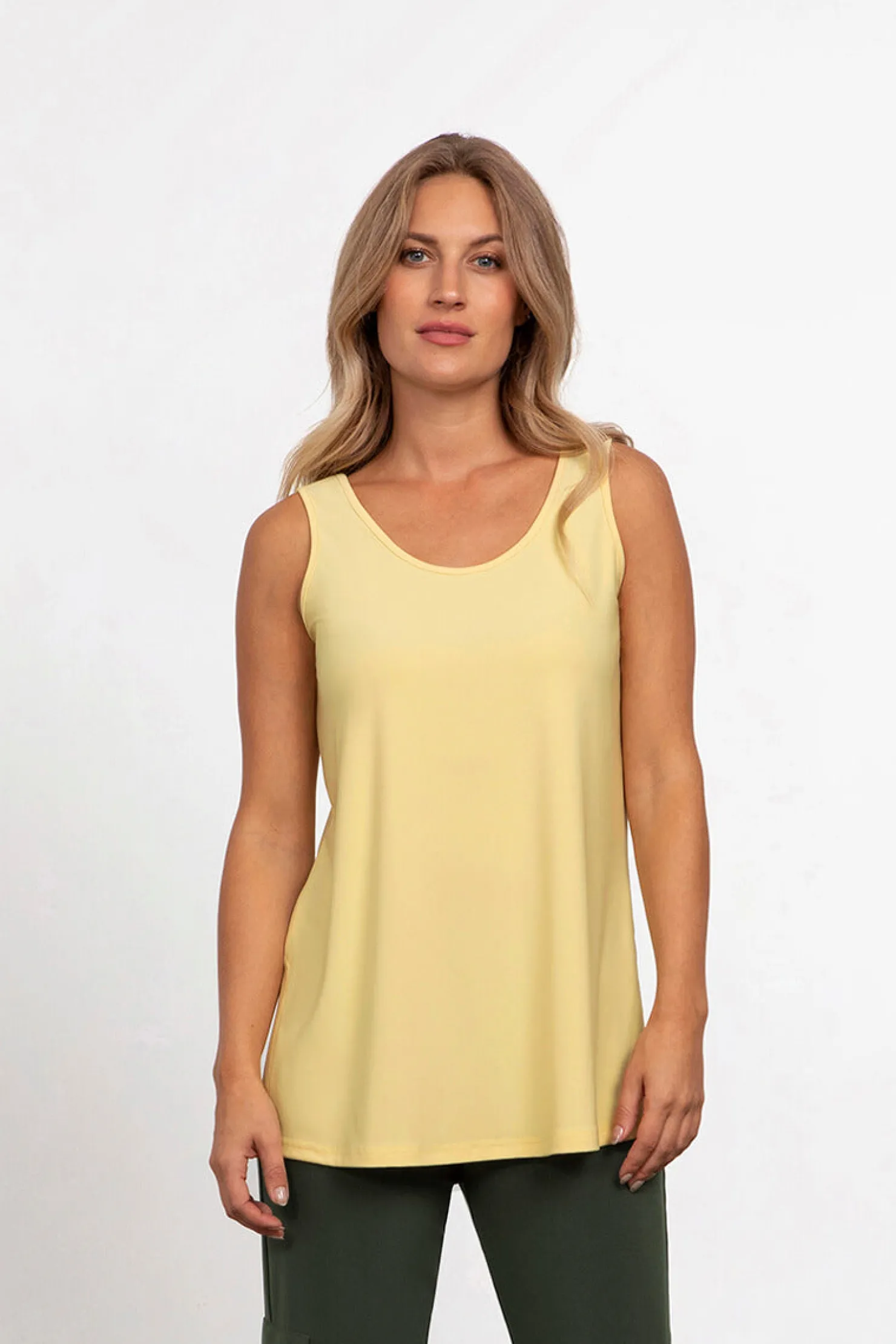 Sympli Tops>Reversible Go To Tank Relax Butter