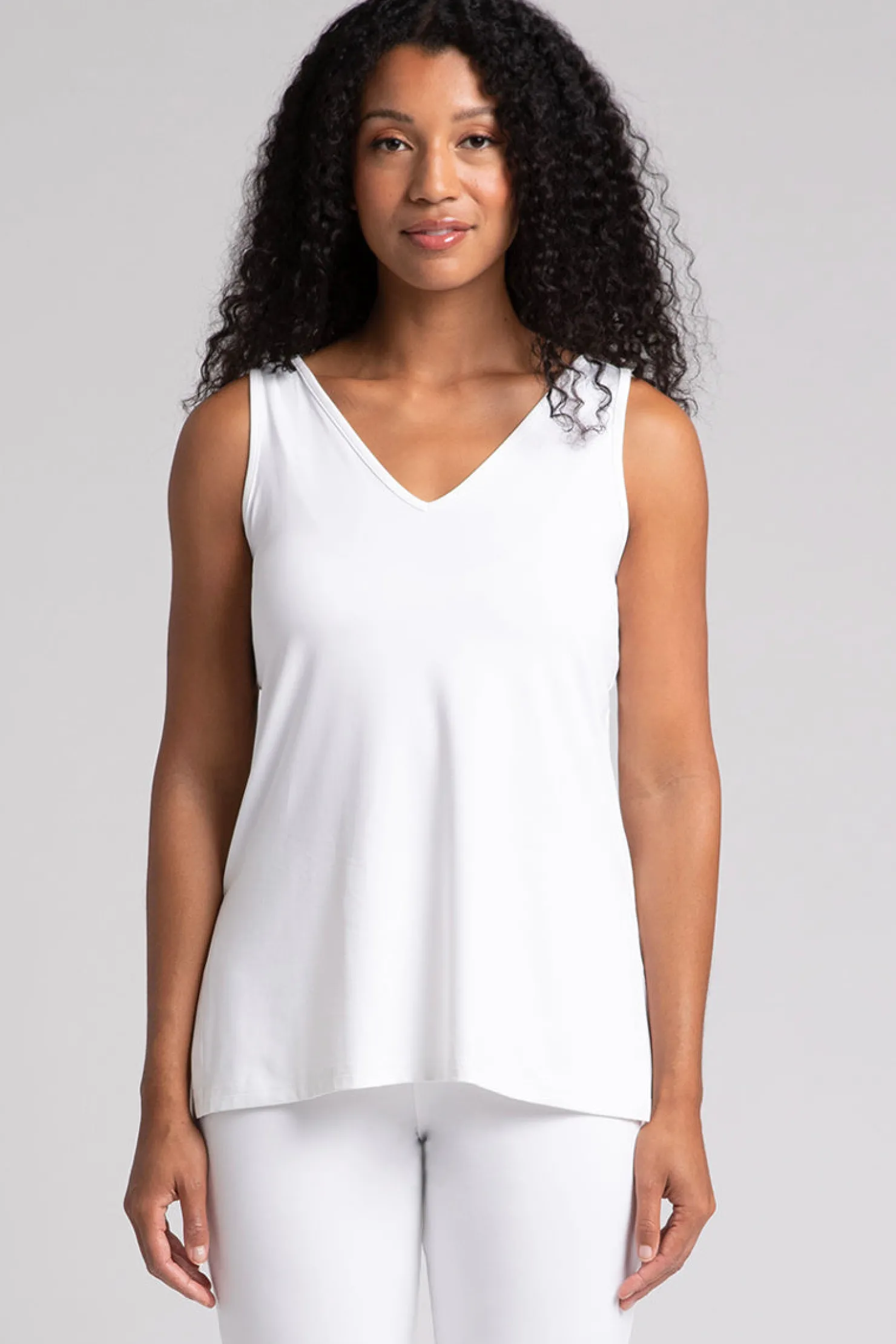 Sympli Tops>Reversible Go To Tank Relax White