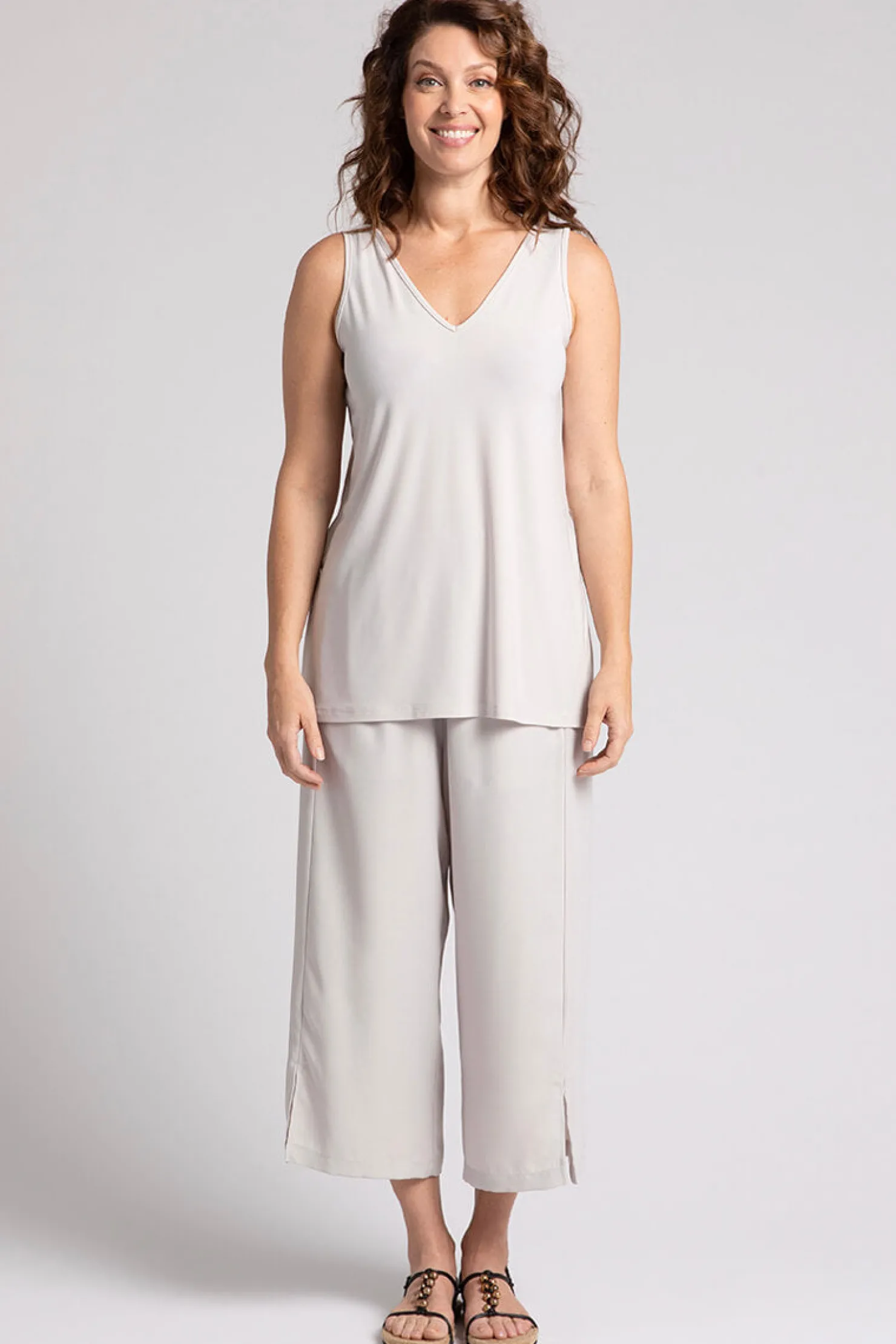 Sympli Tops>Reversible Go To Tank Relax Cashew