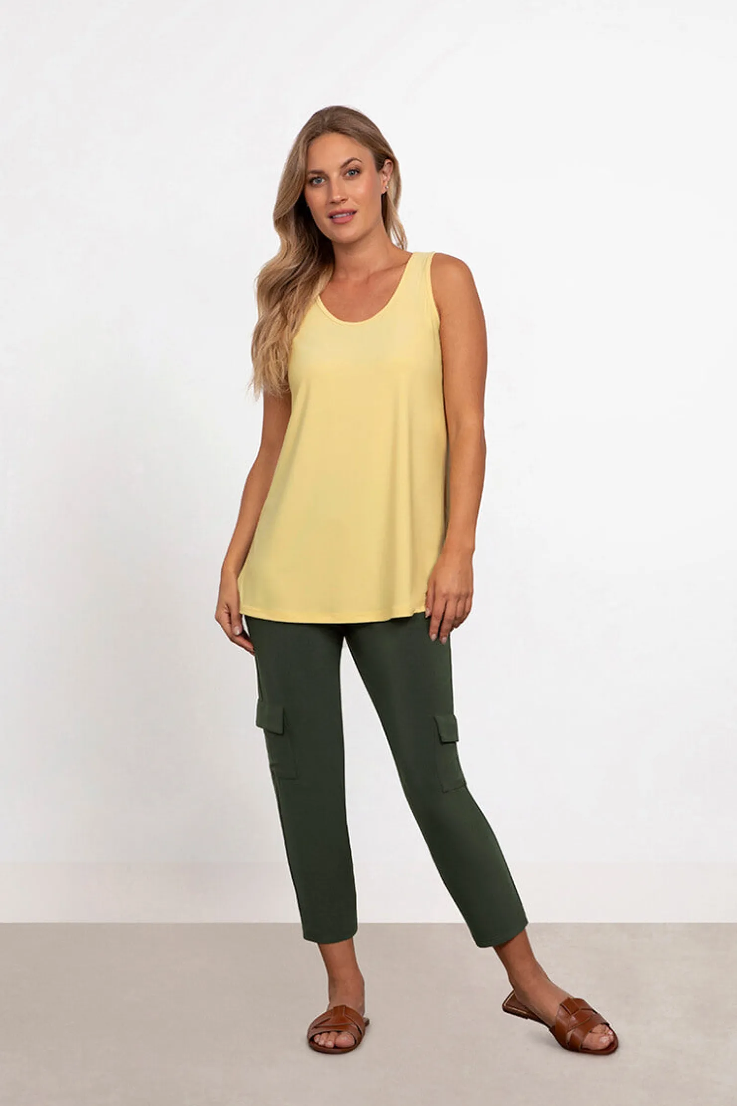 Sympli Tops>Reversible Go To Tank Relax Butter