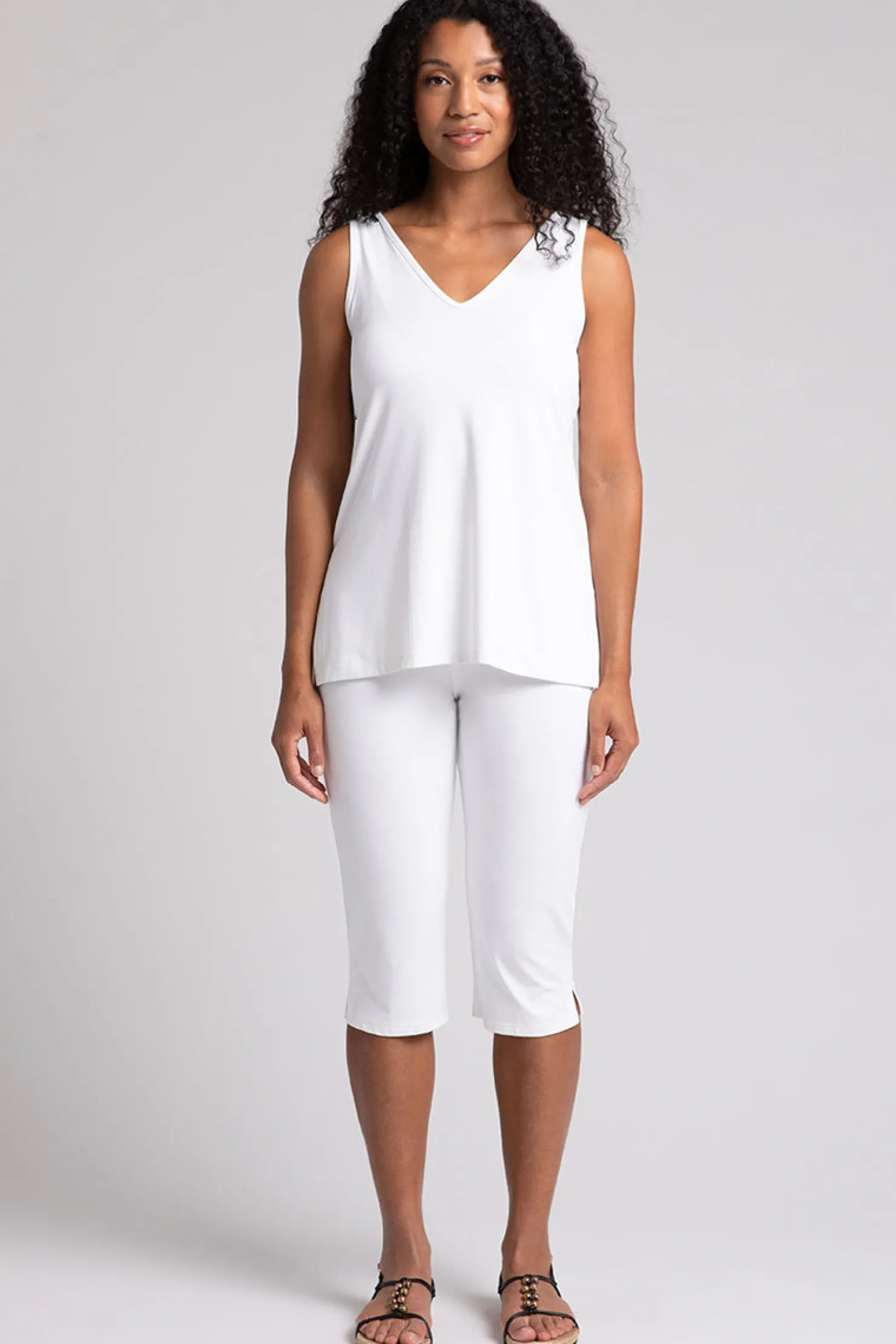 Sympli Tops>Reversible Go To Tank Relax White