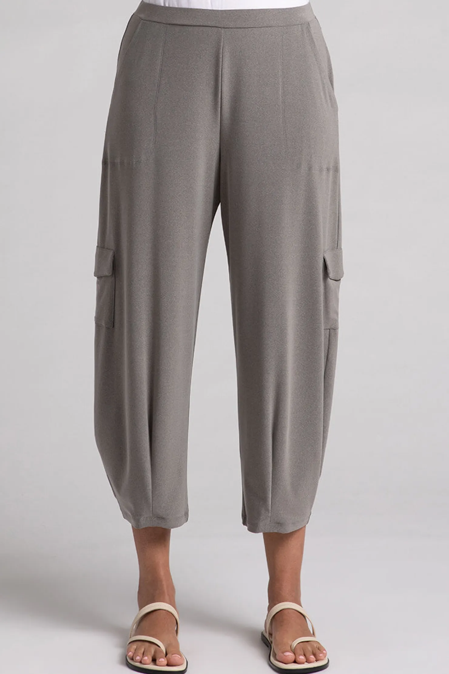 Sympli Bottoms>Safari Narrow Lantern Pant MelangeSand