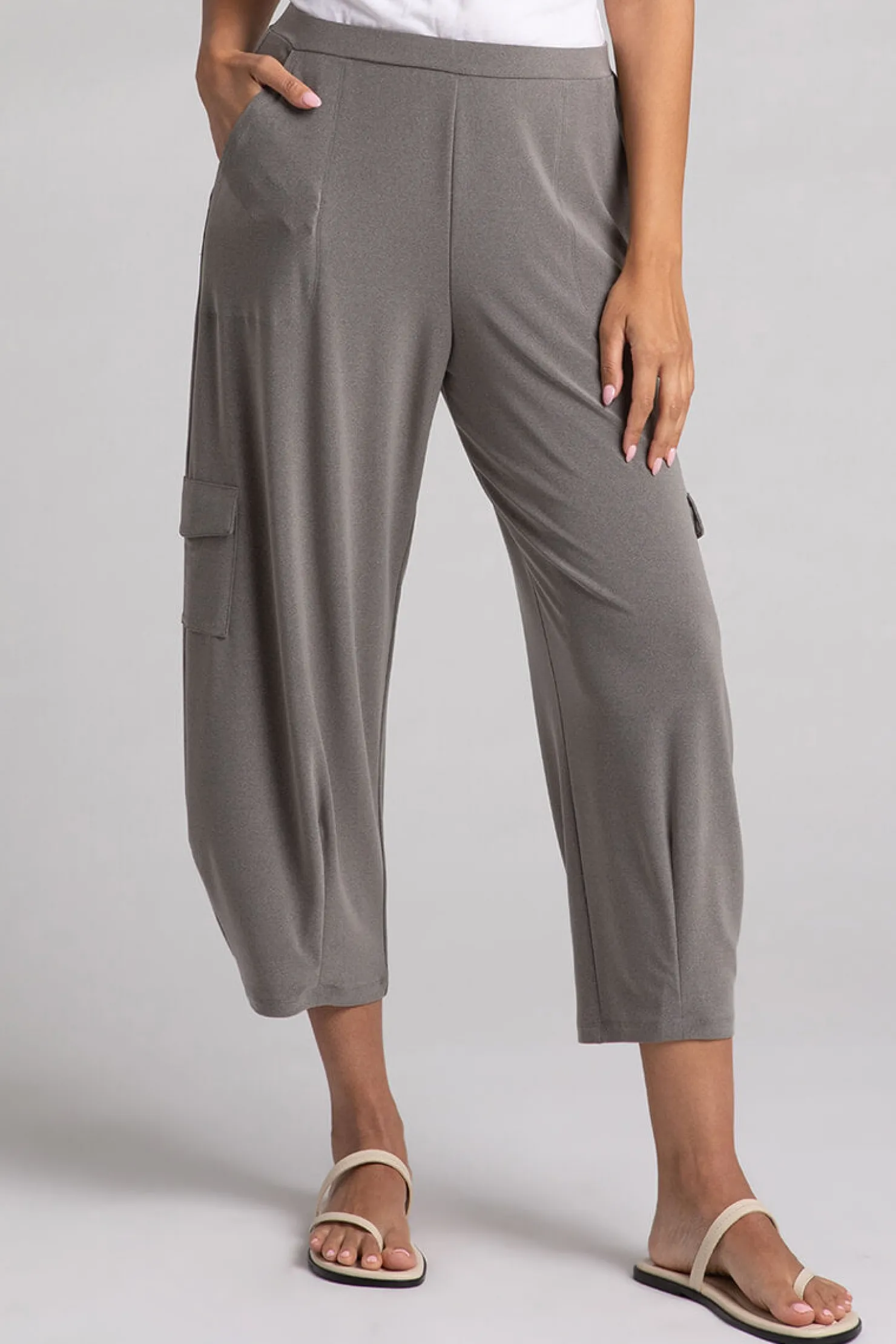Sympli Bottoms>Safari Narrow Lantern Pant MelangeSand