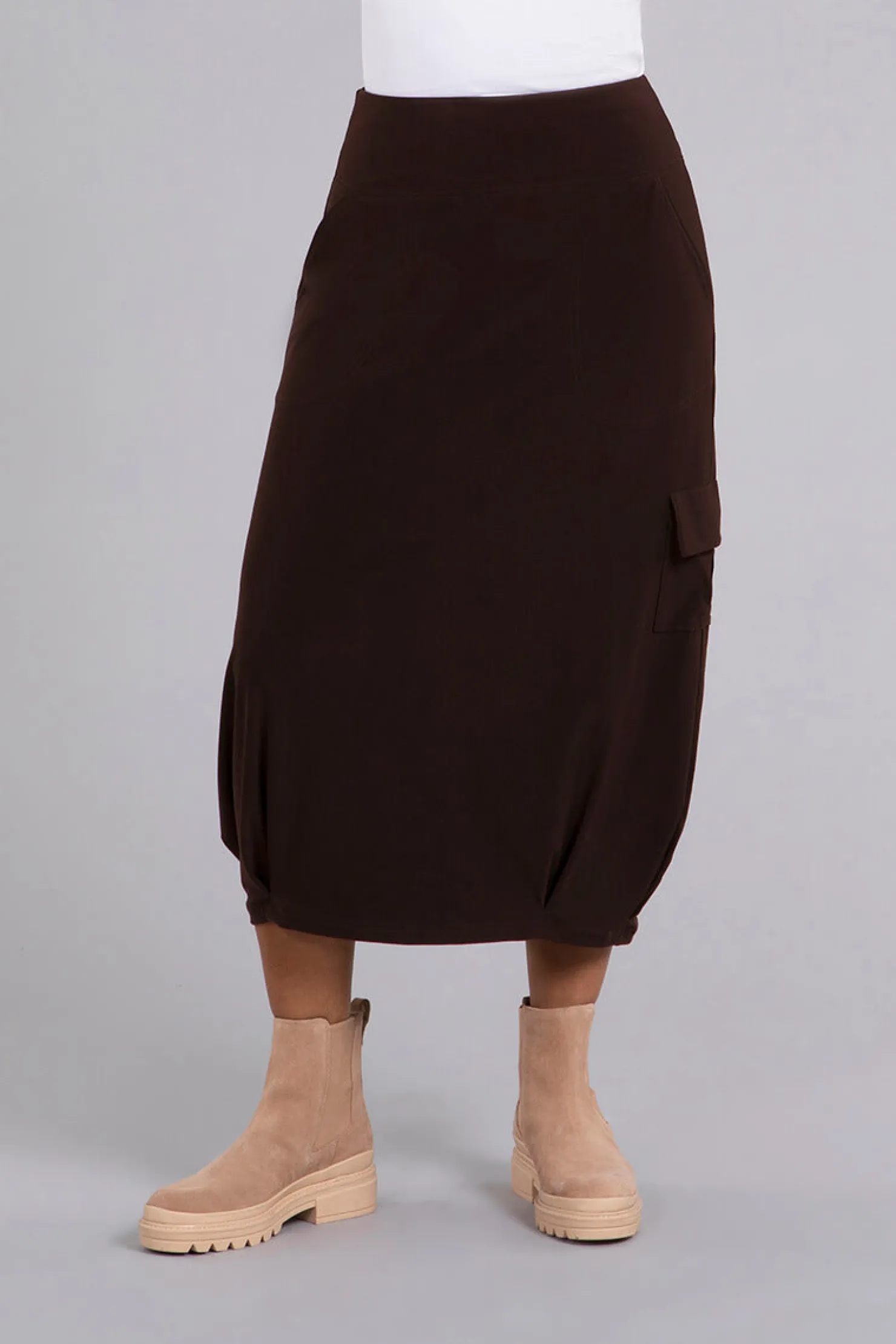 Sympli Bottoms>Safari Skirt Coffee