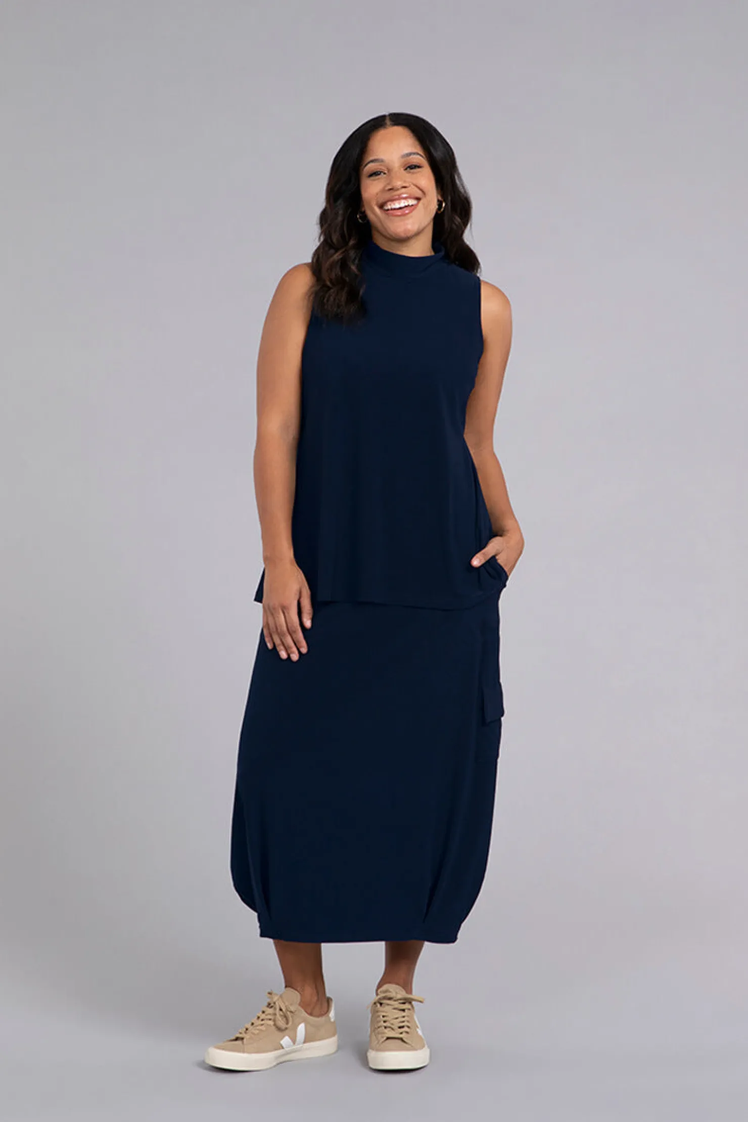 Sympli Bottoms>Safari Skirt Navy