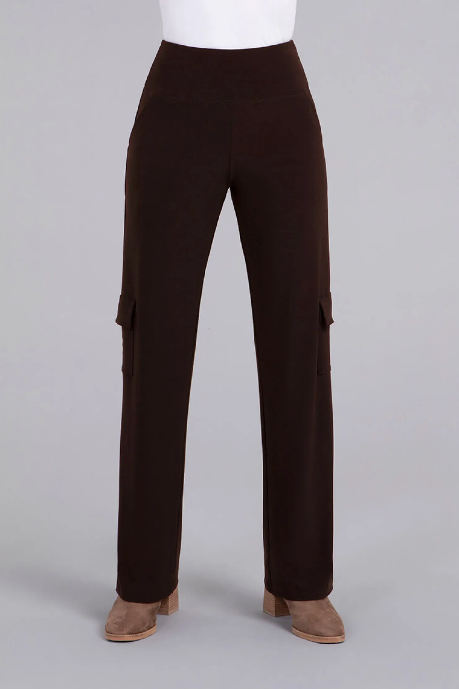Sympli Bottoms>Safari Straight Leg Pant Coffee