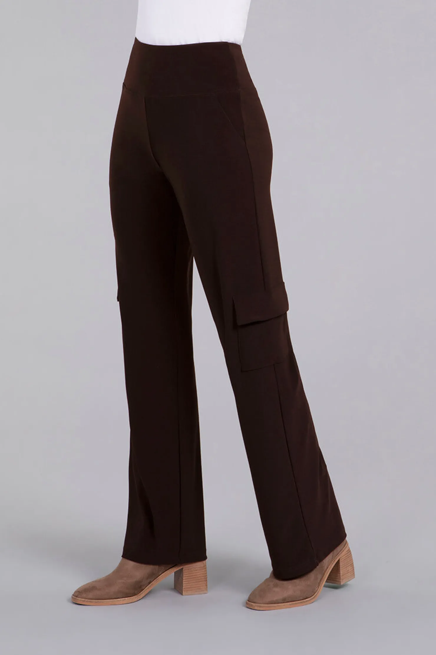 Sympli Bottoms>Safari Straight Leg Pant Coffee