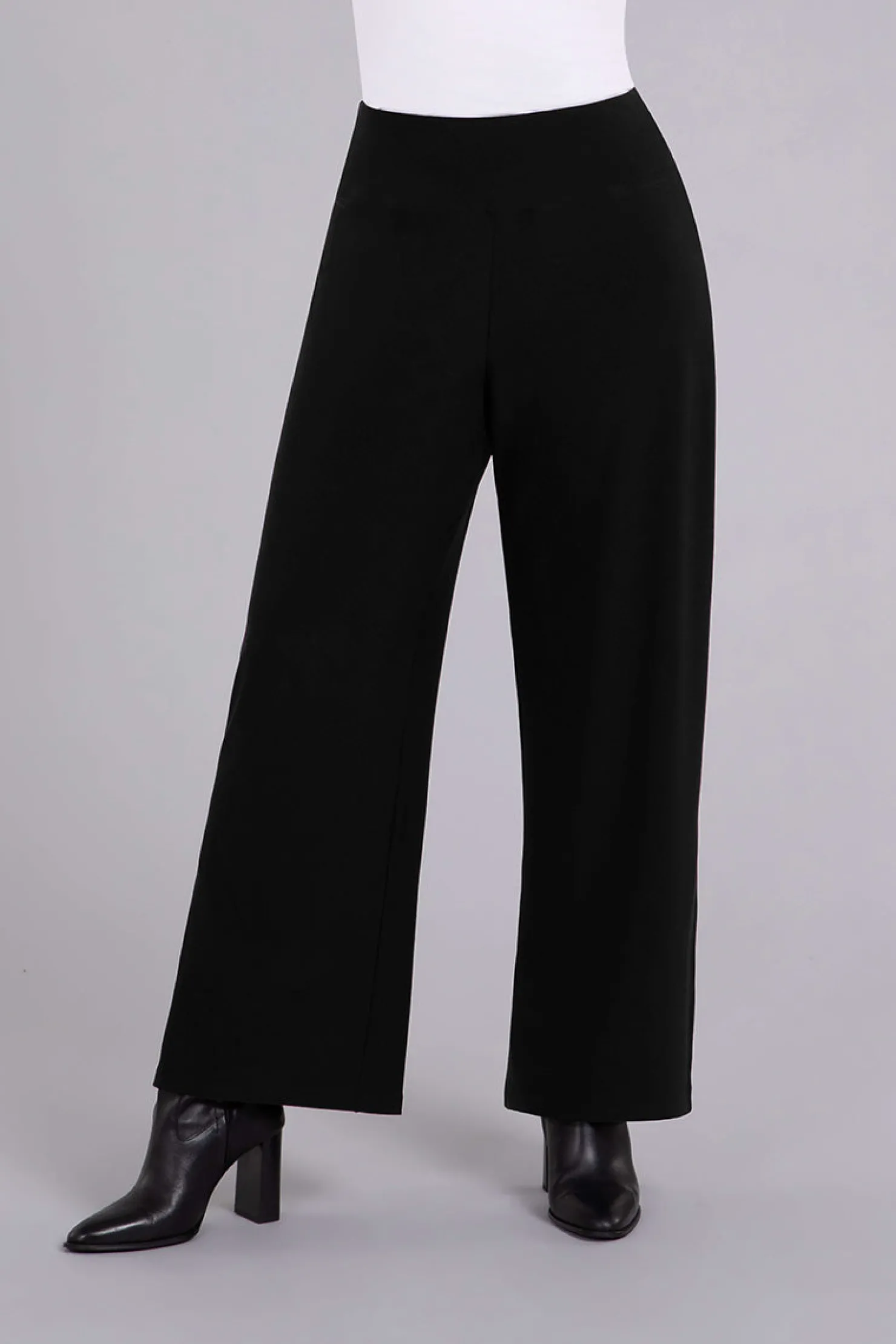 Sympli Bottoms>Side Slit Wide Pant Black