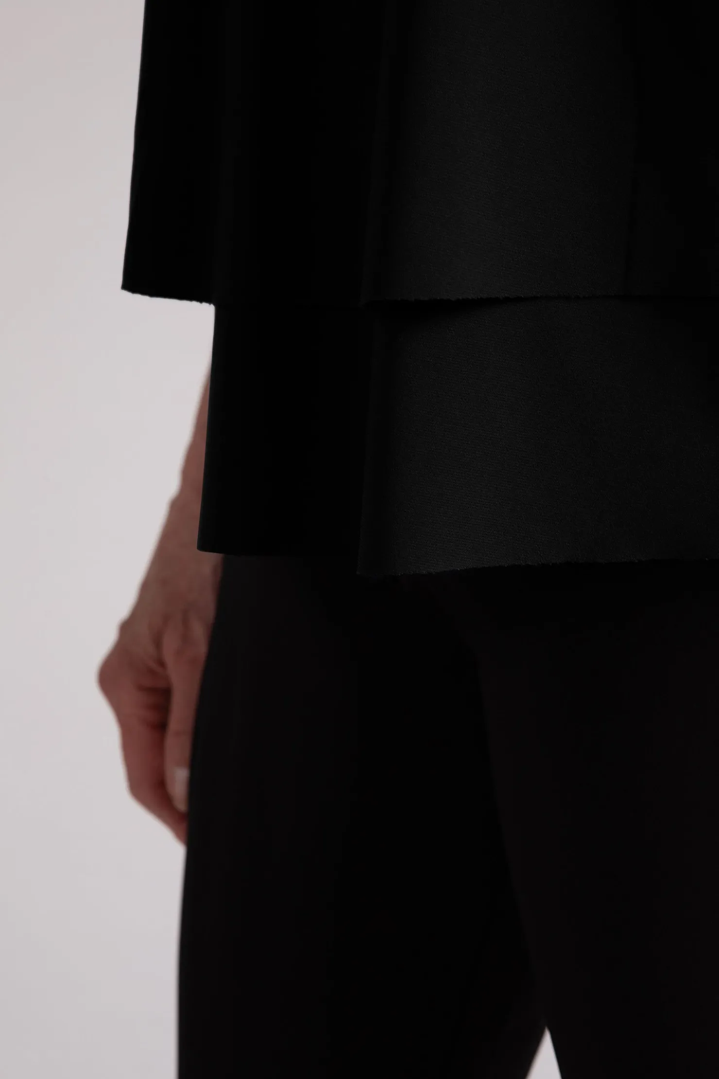 Sympli Tops>Sleeveless Double Layer Shell Black