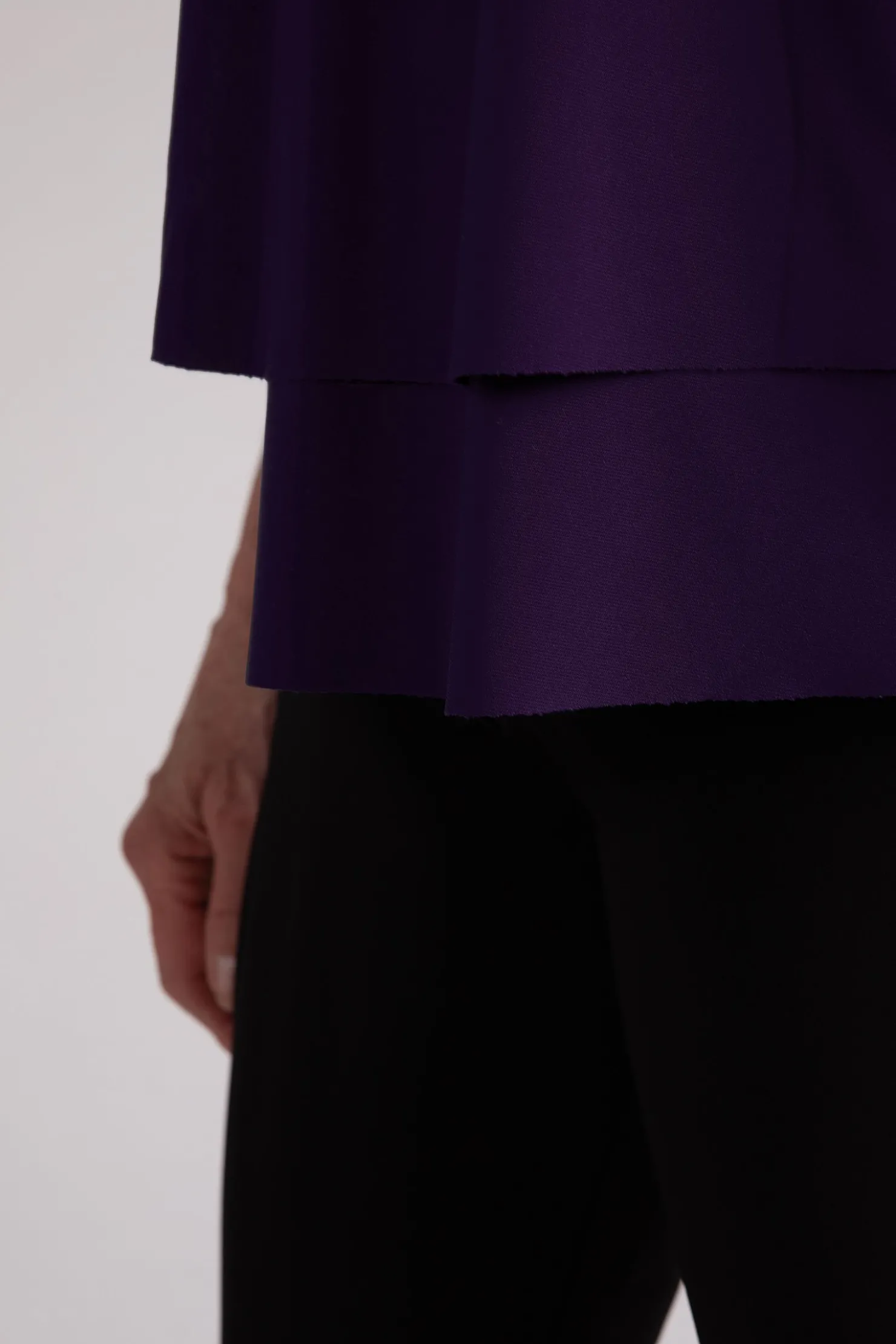 Sympli Tops>Sleeveless Double Layer Shell Blackberry