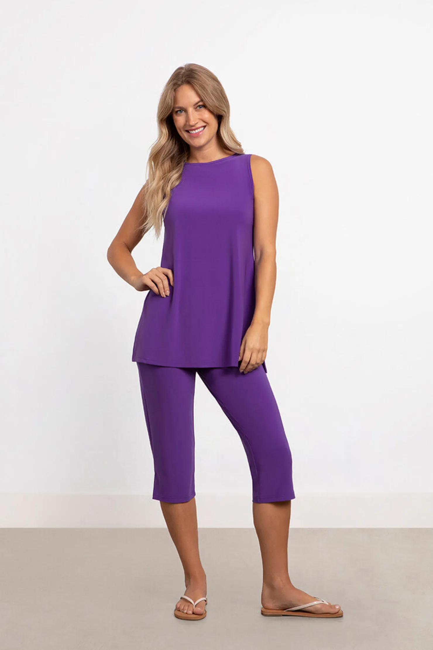 Sympli Tops>Sleeveless Nu Ideal Tunic Ultraviolet