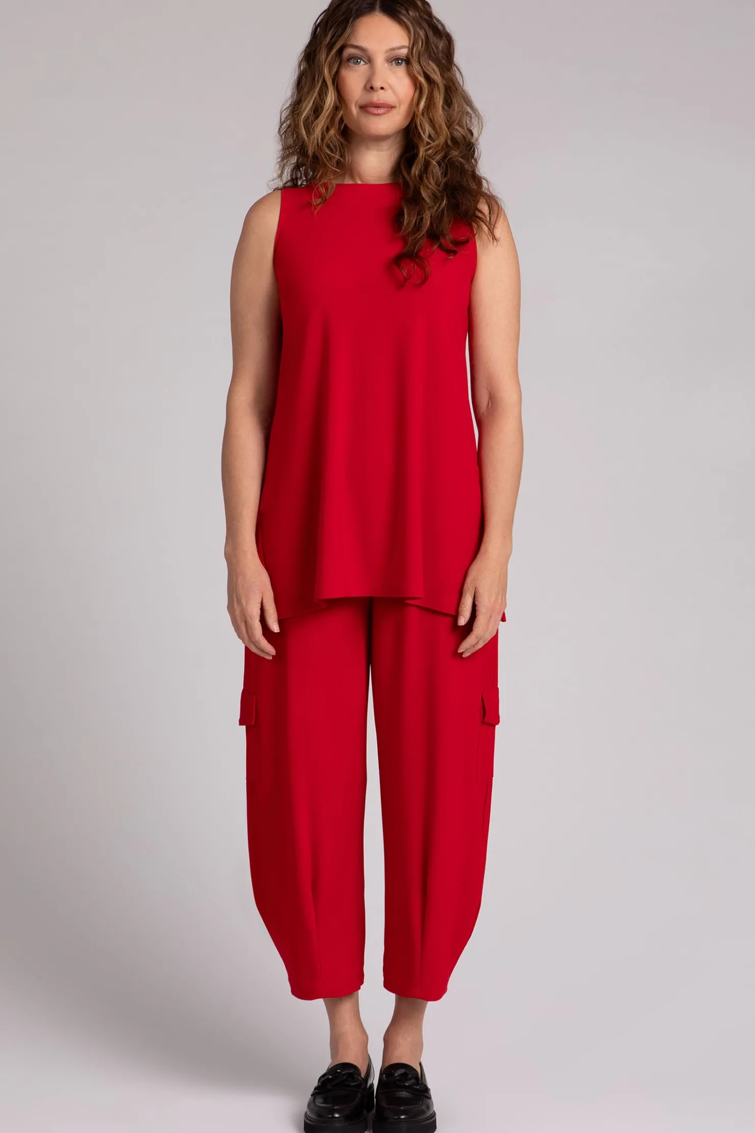 Sympli Tops>Sleeveless Nu Ideal Tunic Poppy