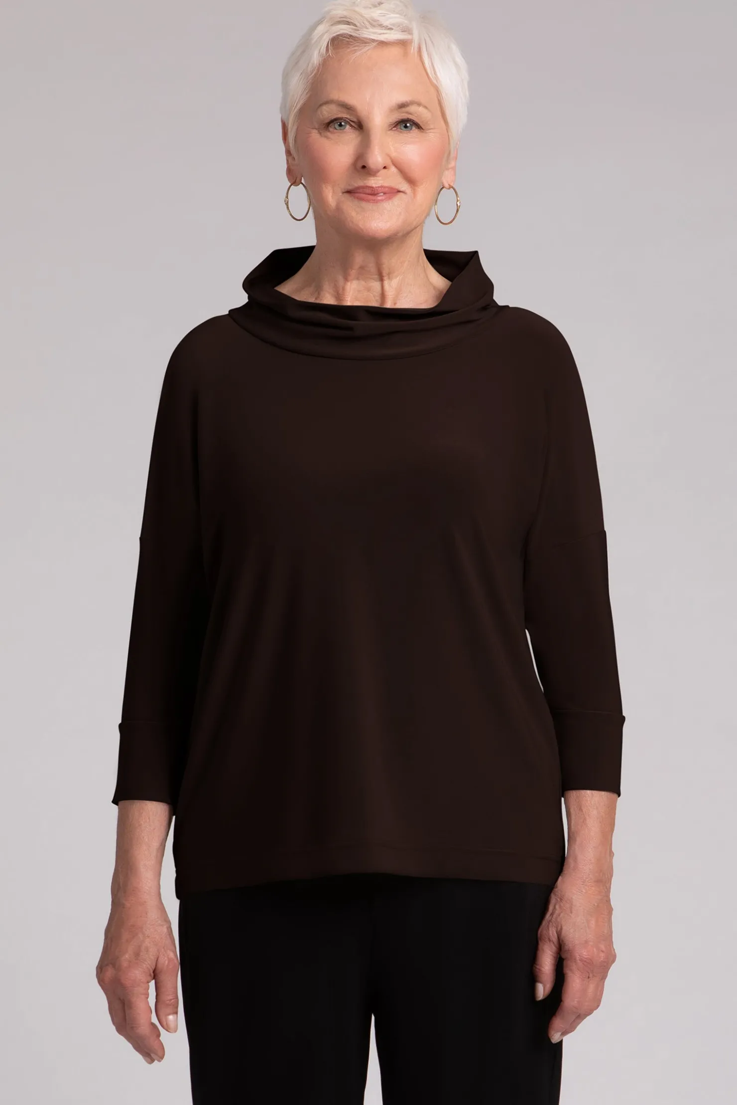 Sympli Tops>Slouch Sweatshirt Chocolate