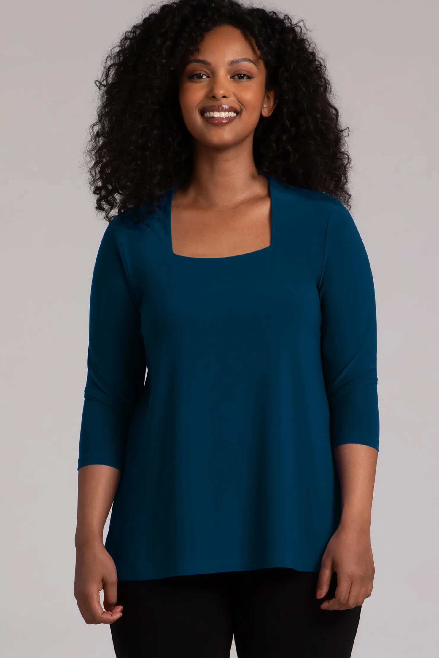 Sympli Tops>Square Neck Top Atlantis