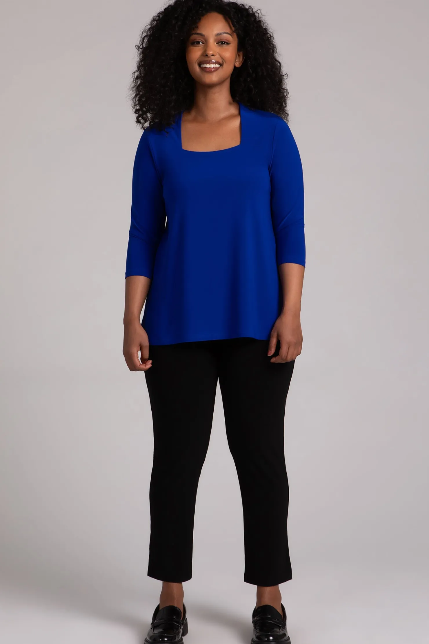 Sympli Tops>Square Neck Top Lapis