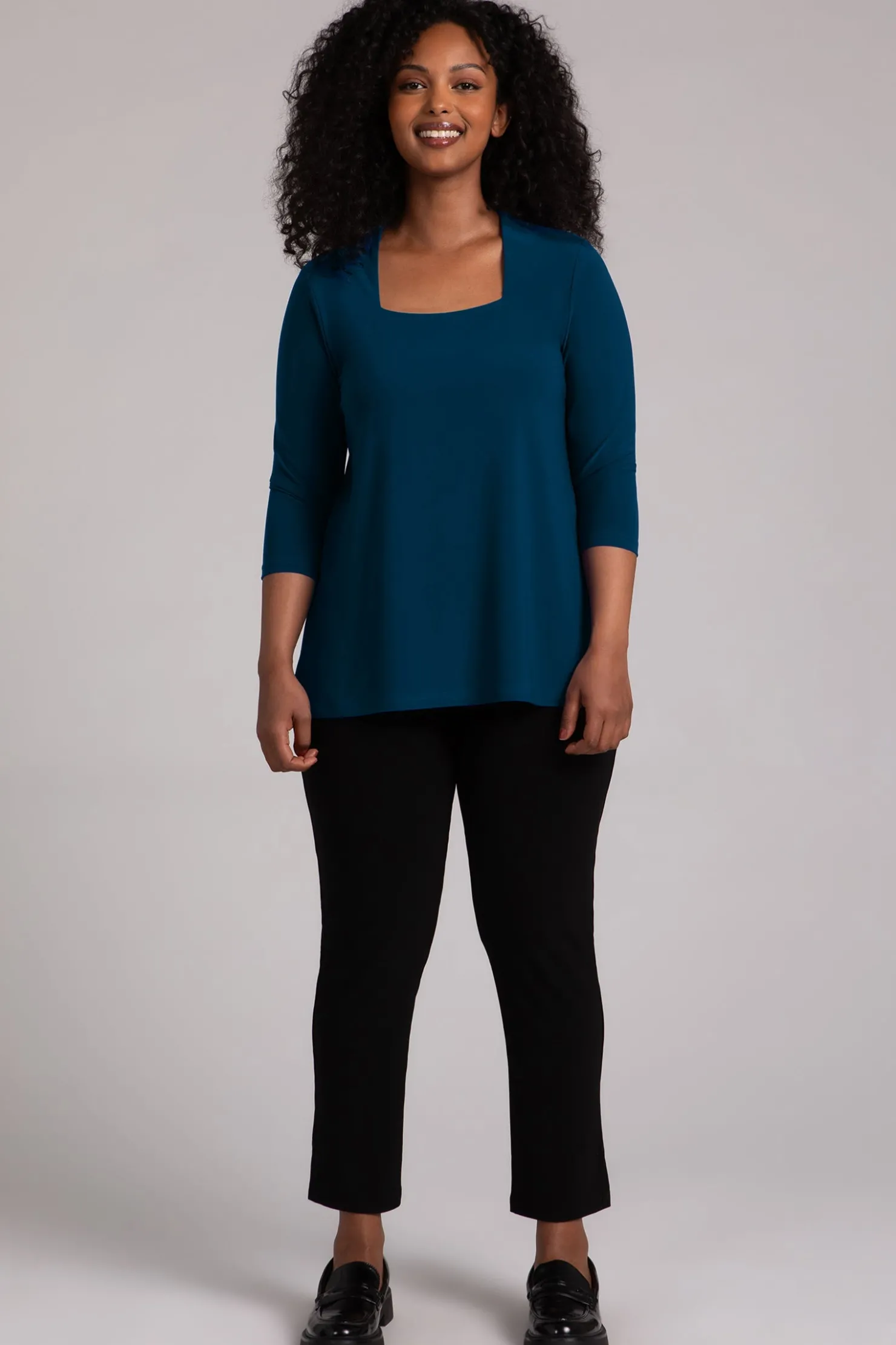 Sympli Tops>Square Neck Top Atlantis