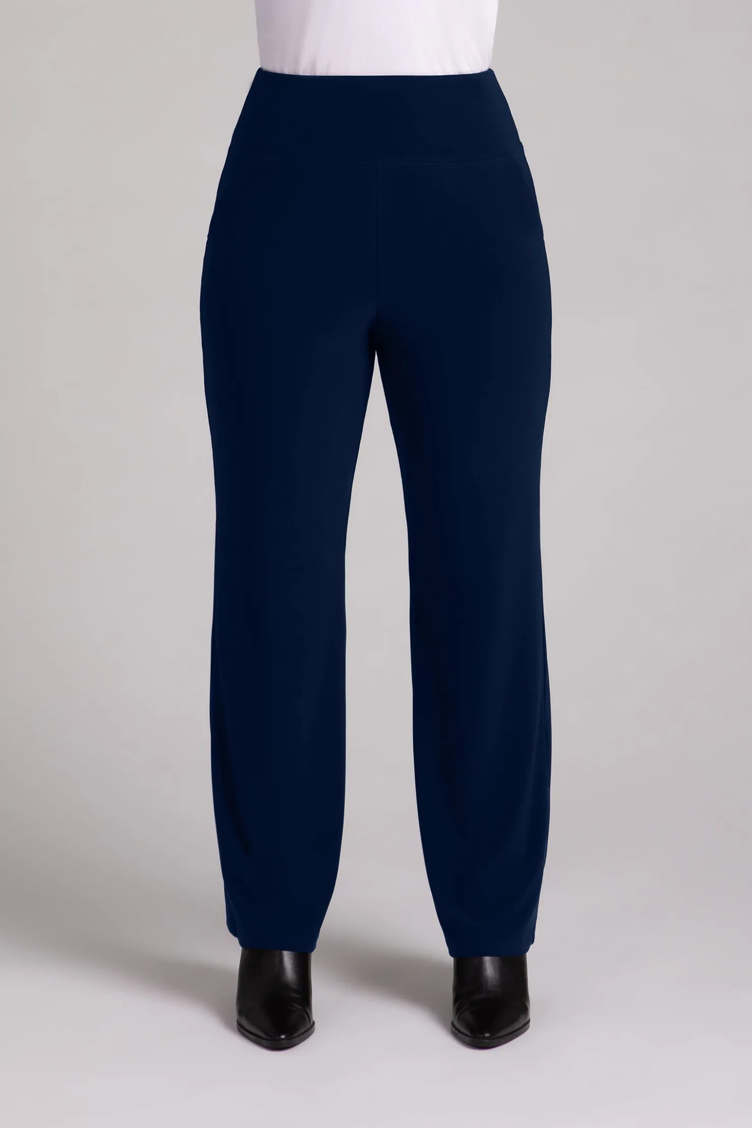 Sympli Bottoms>Straight Leg Pant with Yoke Navy