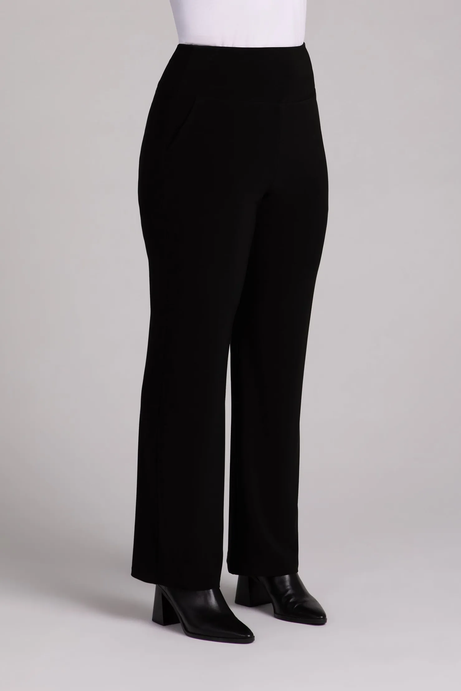 Sympli Bottoms>Straight Leg Pant with Yoke Black