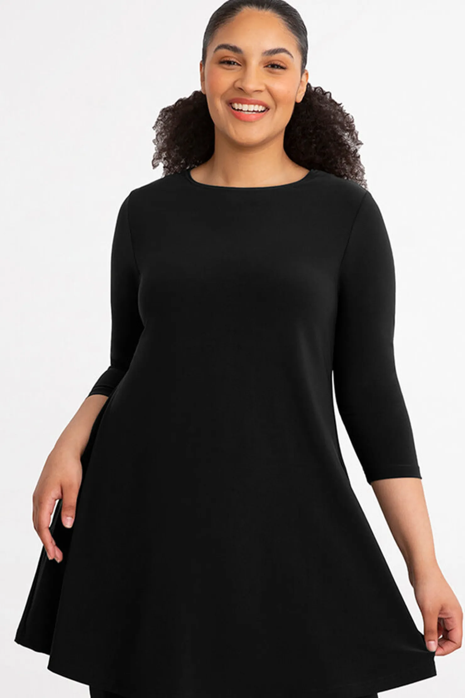 Sympli Tops>Trapeze Tunic Black
