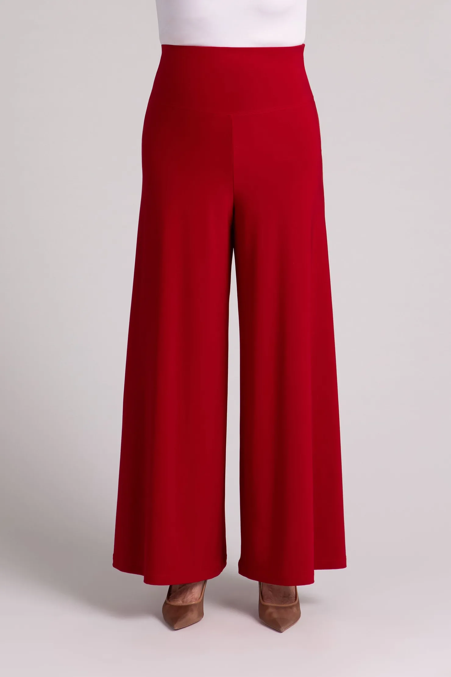 Sympli Bottoms>Trumpet Leg Pant Red