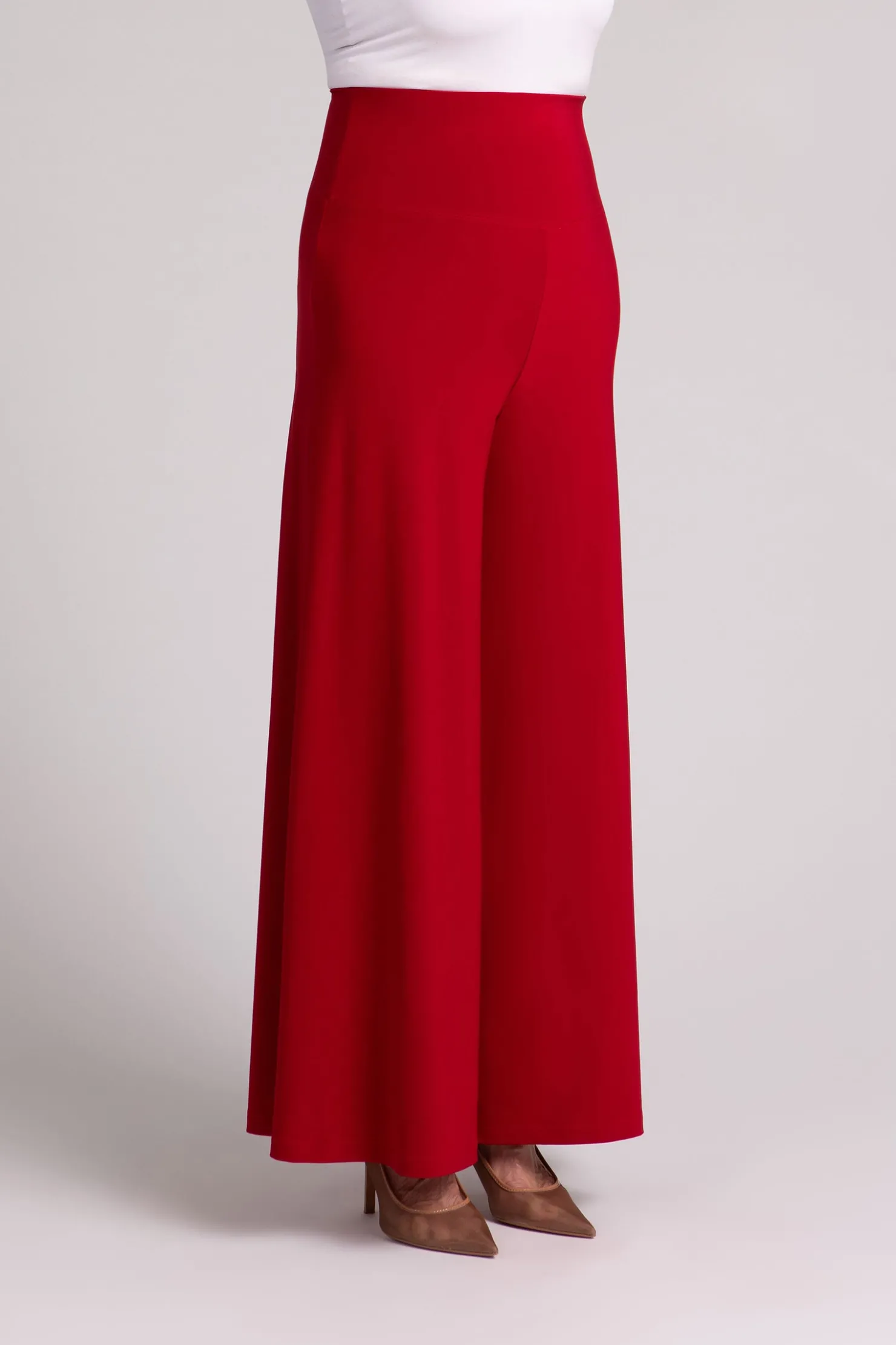 Sympli Bottoms>Trumpet Leg Pant Red