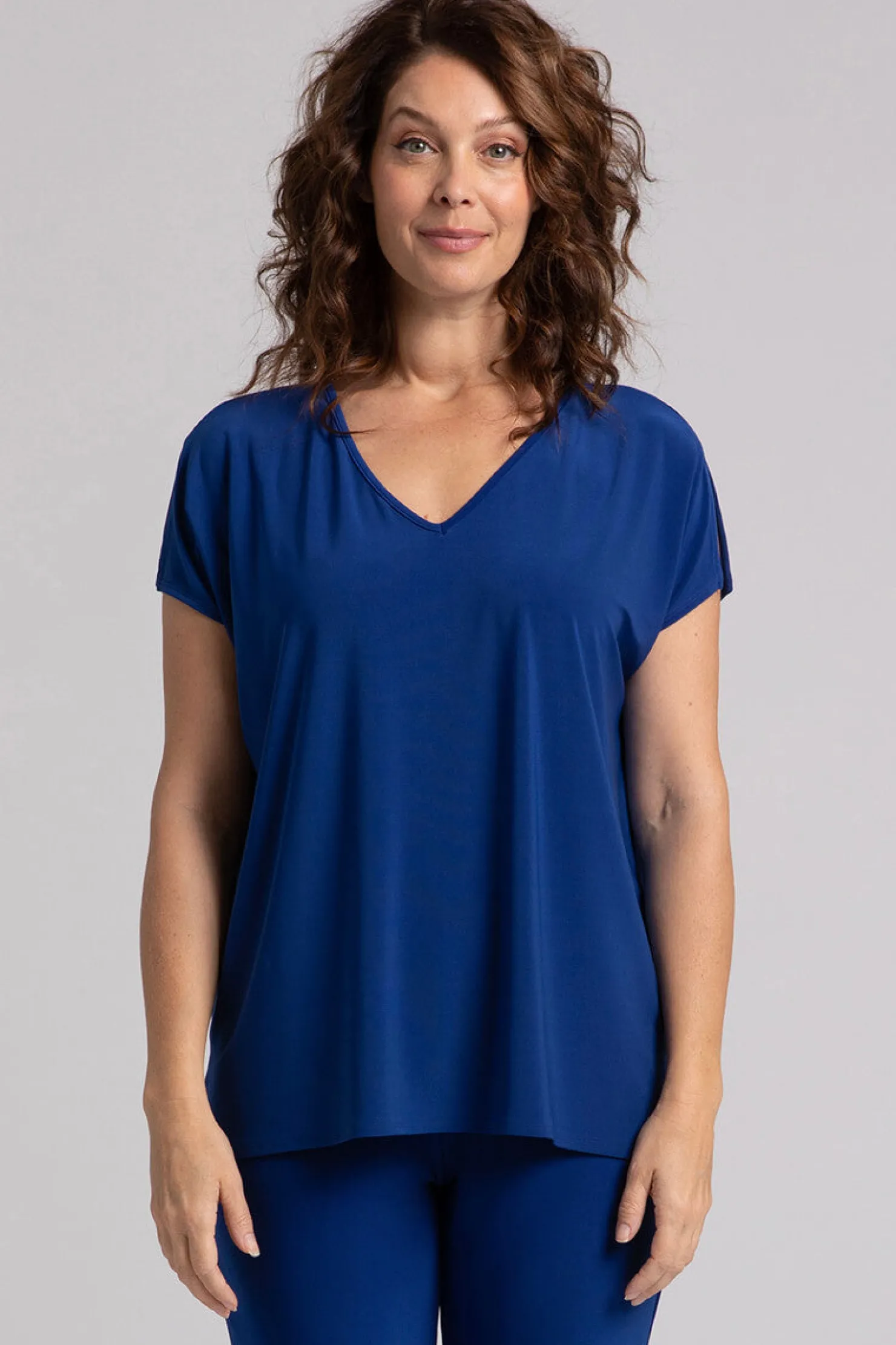 Sympli Tops>V-Neck Slit Sleeve Top Twilight