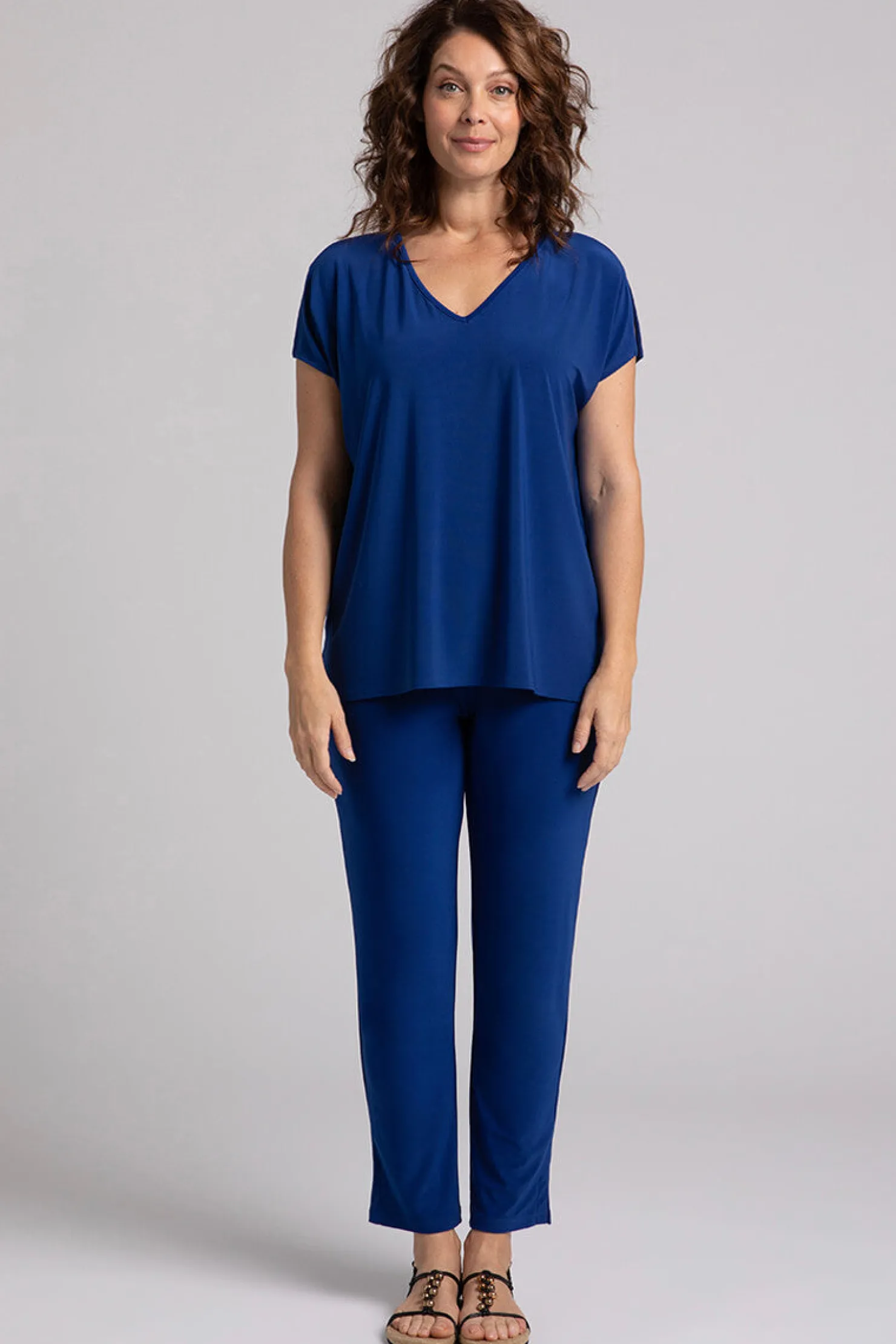 Sympli Tops>V-Neck Slit Sleeve Top Twilight