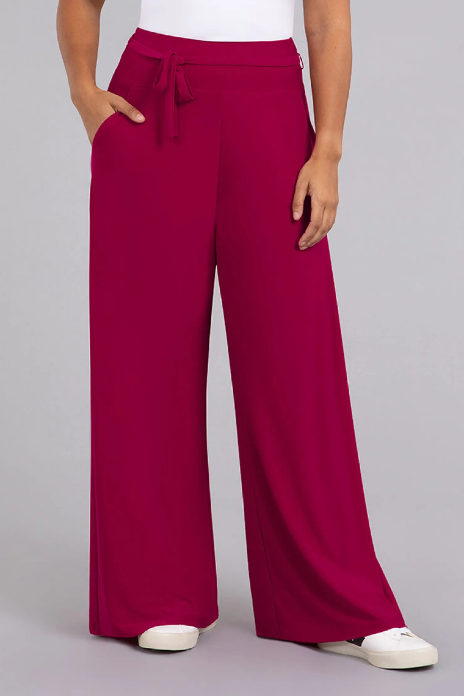Sympli Bottoms>Wide Leg Trouser Magenta