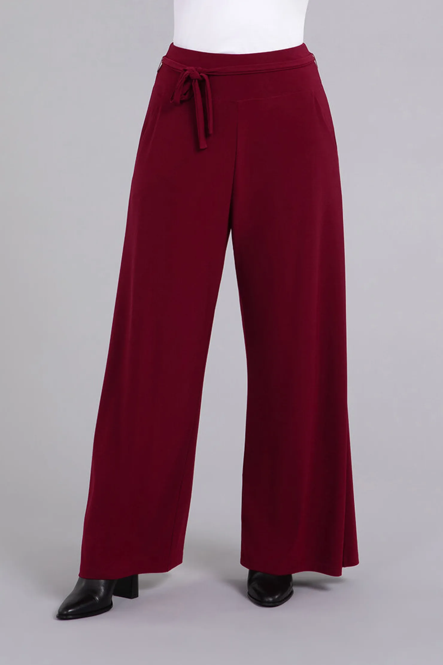 Sympli Bottoms>Wide Leg Trouser Bloodstone