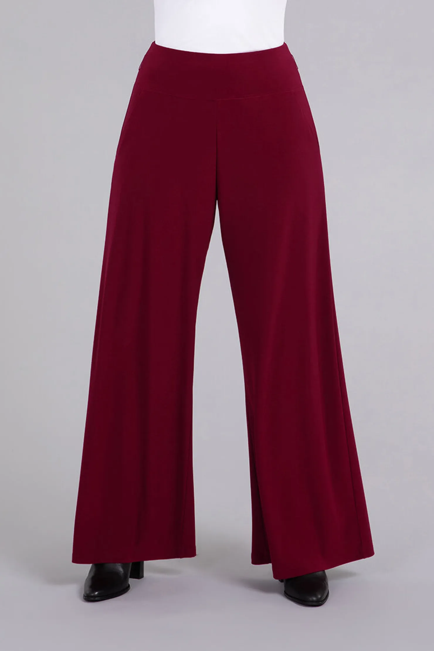 Sympli Bottoms>Wide Leg Trouser Bloodstone